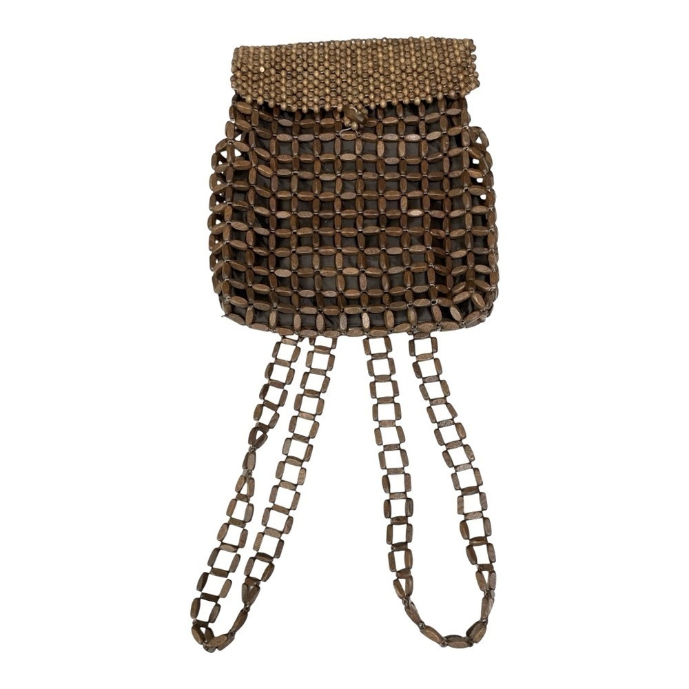 Wood Bead Backpack lined Button Loop Closure
Festival Bohemian